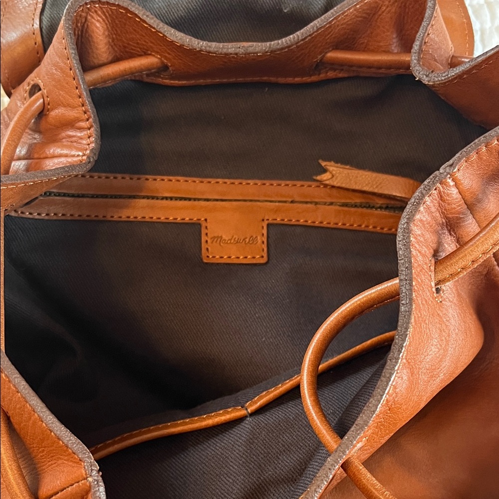 Leather Drawstring Backpack - madewell leather ba… - image 2